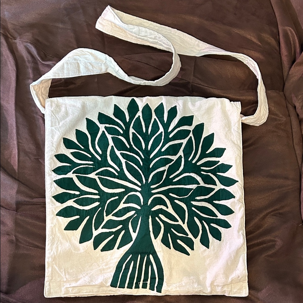 Hand-Sewn Tree of Life Quilted Crossbody Bag